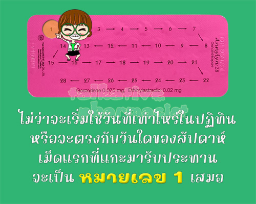 ไม่ว่าจะเริ่มรับประทาน "แอนนี่ ลินน์ 28" เมื่อไหร่ เม็ดแรกที่ต้องแกะมาใช้ก็คือหมายเลข 1 เสมอ