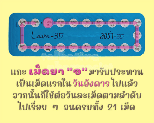 รับประทานเม็ดแรกไปแล้ว จากนั้นก็ใช้ยาคุมลอร่าต่อวันละเม็ดไปเรื่อย ๆ จนครบ 21 เม็ด