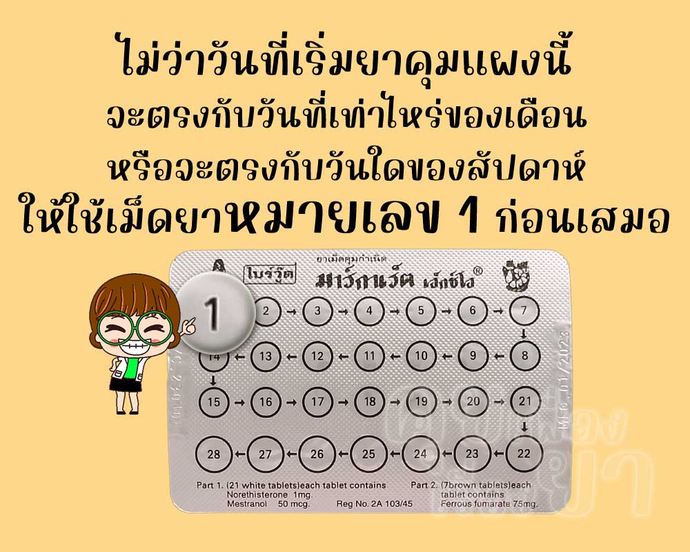 ให้รับประทานเม็ดยาหมายเลข 1 ของ มาร์กาเร็ต เอ็กซ์โอ เป็นเม็ดแรกเสมอ