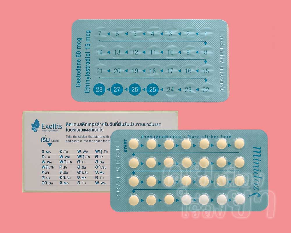 มินิดอซ แบ่งเม็ดยาในแต่ละแถวเท่า ๆ กัน และมีสติกเกอร์สำหรับวันที่เริ่มรับประทานยาวันแรกให้ใช้ร่วมด้วย