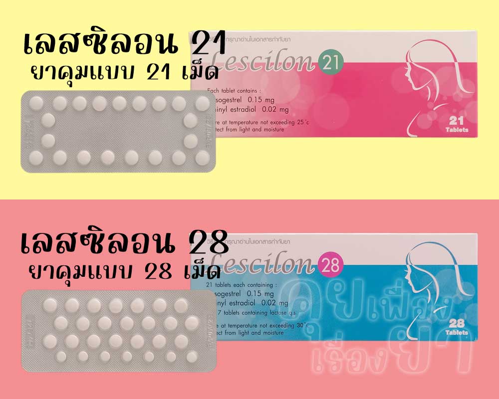 เลสซิลอน 21 เป็นยาคุมแบบ 21 เม็ด ส่วน เลสซิลอน 28 เป็นยาคุมแบบ 28 เม็ด