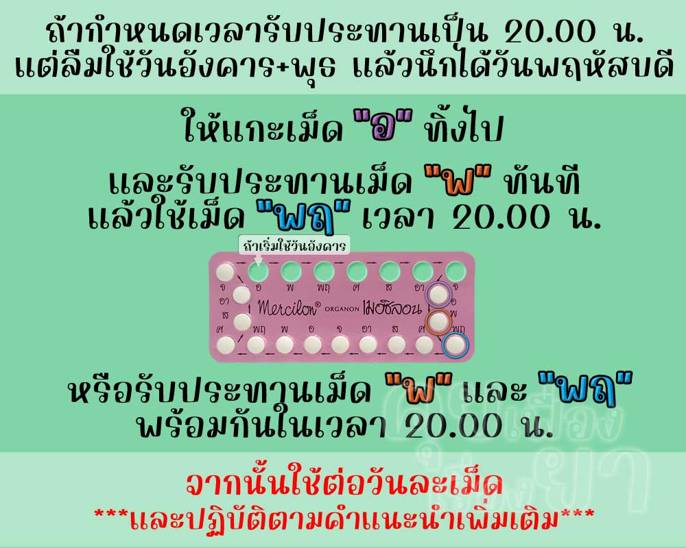 ลืมรับประทาน เมอซิลอน ติดต่อกัน 2 วันขึ้นไป