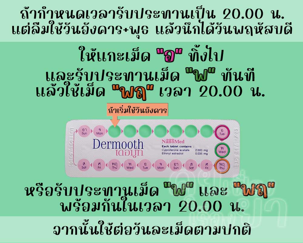 ลืมใช้ เดอมูท ติดต่อกัน 2 เม็ด