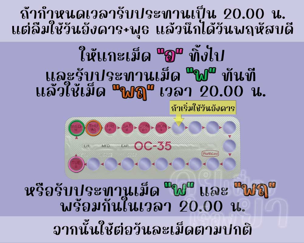 ลืมใช้ โอซี-35 ติดต่อกัน 2 เม็ด