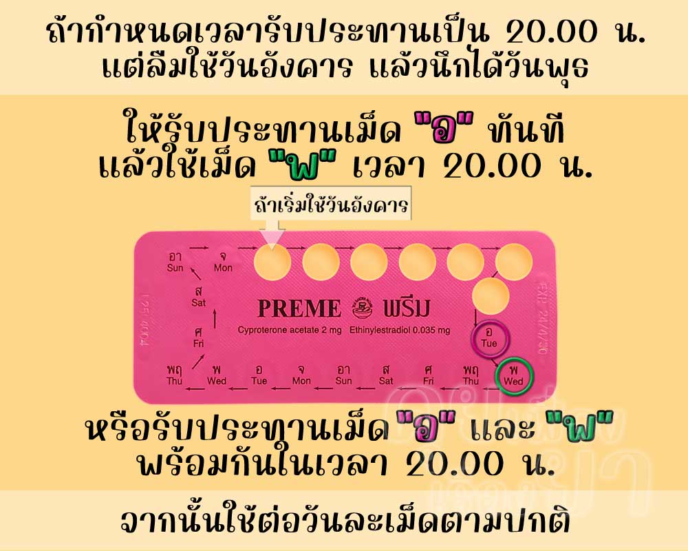 ลืมใช้ พรีม จำนวน 1 เม็ด