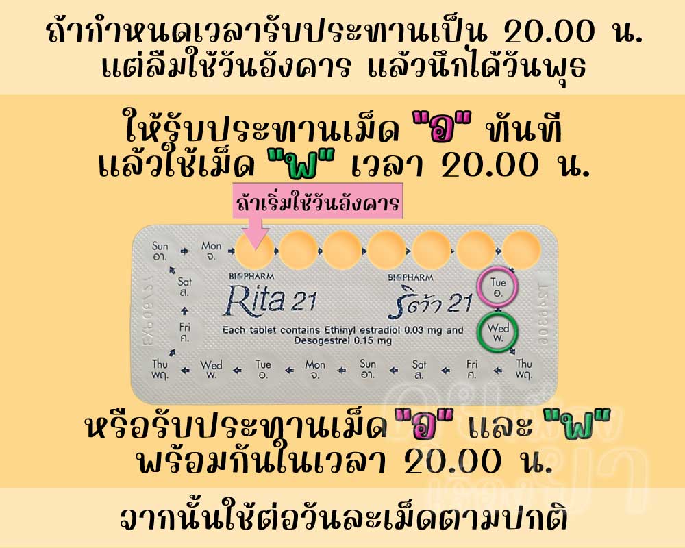 ลืมใช้ ริต้า 21 จำนวน 1 เม็ด