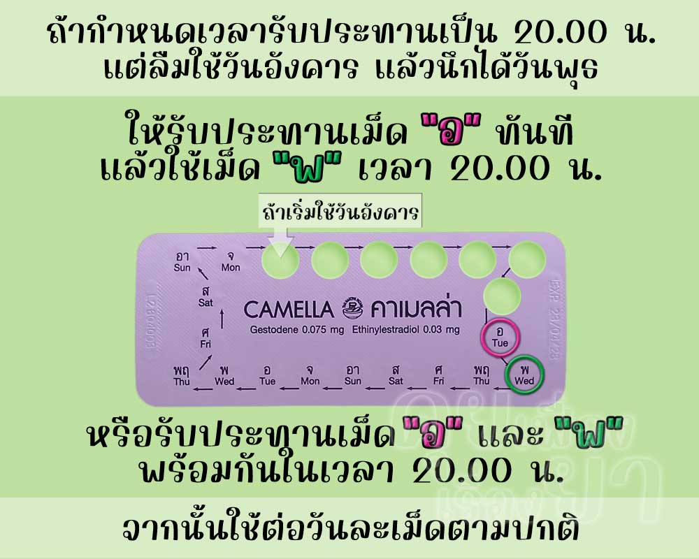ลืมใช้ คาเมลล่า 1 เม็ด